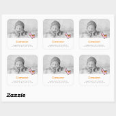 Baby Duck Photo Girl Birth Announcement Sticker (Vel)