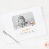Baby Duck Photo Girl Birth Announcement Sticker (Envelop)