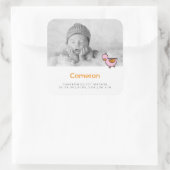 Baby Duck Photo Girl Birth Announcement Sticker (Tas)