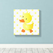 Baby Duck Polka Dots Kwekerij Kunst Canvas Afdruk (Insitu (Houten vloer))