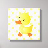 Baby Duck Polka Dots Kwekerij Kunst Canvas Afdruk (Voorkant)