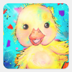 Baby Duck Vierkante Sticker