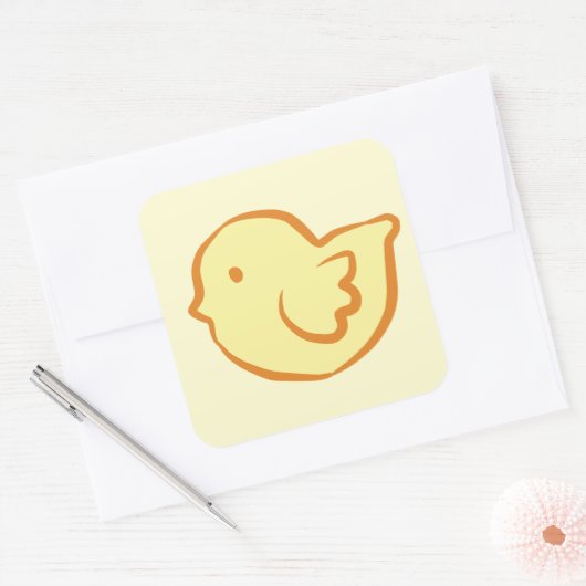 baby duck vierkante sticker (Envelop)