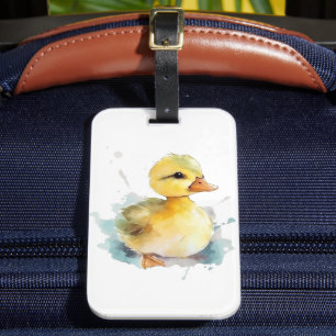 Baby Duck Waterverf Bagagelabel