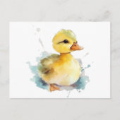 Baby Duck Waterverf Briefkaart (Voorkant)