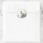 Baby Duck Waterverf Dank u Ronde Sticker (Tas)