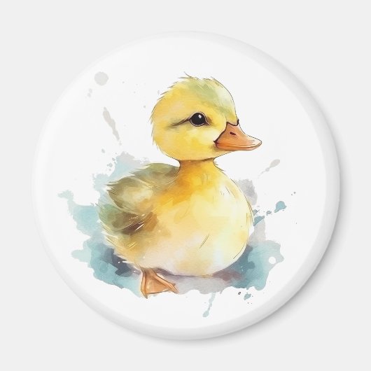 Baby Duck Waterverf Magnet (Voorkant)