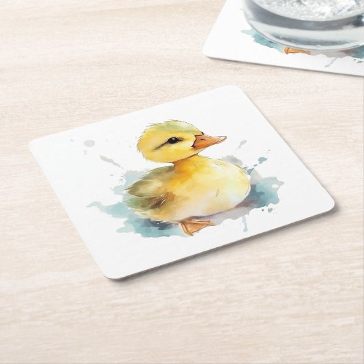 Baby Duck Waterverf Papier Onderzetter (Schuin)