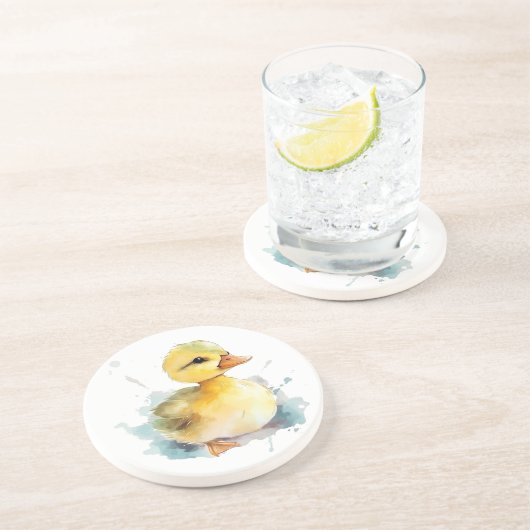 Baby Duck Waterverf Sandstone Onderzetter (Zijkant)