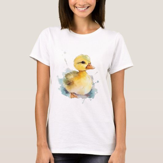 Baby Duck Waterverf T-shirt voor dames (Voorkant)