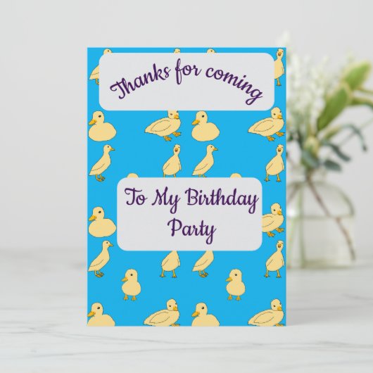 Baby Ducks Bedankt Card Kaart (Staand voorkant)