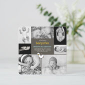Baby Ducks Photo Collage Boy Birth Announding Aankondiging (Staand voorkant)