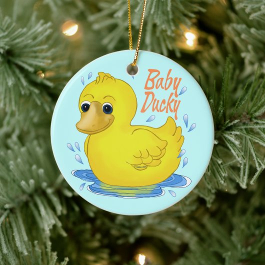 Baby Ducky Keramisch Ornament (Boom)