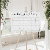 Baby Due Date Calendar Sign Guess the BirthdayGame Poster