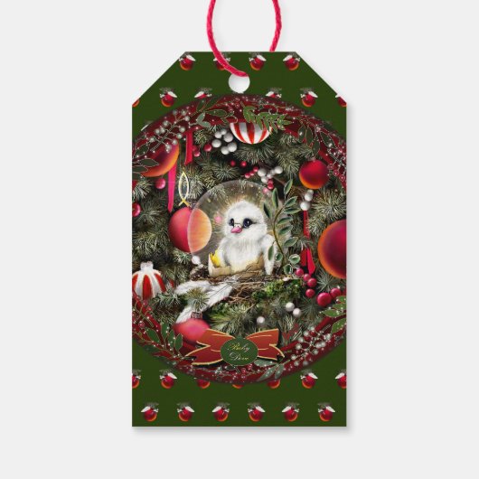 Baby Duif Cadeaulabel (Achterkant)