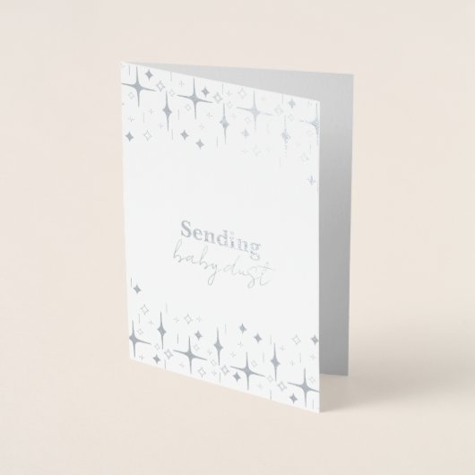 Baby Dust Kaart Onvruchtbaarheid Wensen Zilverfoli (Voorkant)