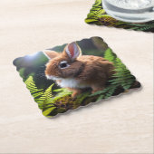 Baby Dwerg konijntje, Kartonnen Onderzetters (Gebogen)