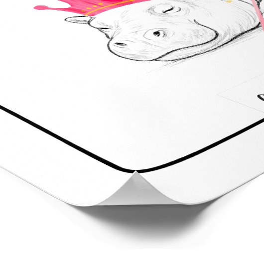 Baby Dwergnijlpaard Prinses Poster (Hoek)