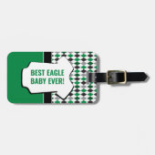 Baby Eagle Green Black Argyle Pattern Bag Label Bagagelabel (Voorkant horizontaal)