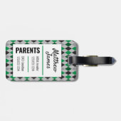 Baby Eagle Green Black Argyle Pattern Bag Label Bagagelabel (Achterkant horizontaal)