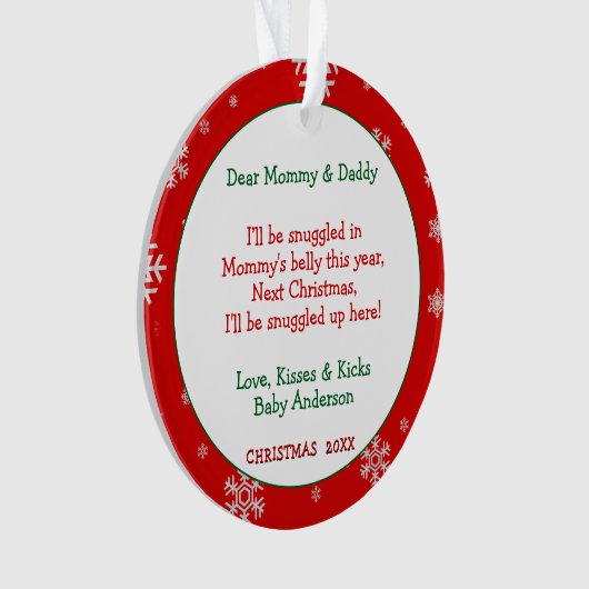 Baby echo nieuwe ouders ornament (voorkant)