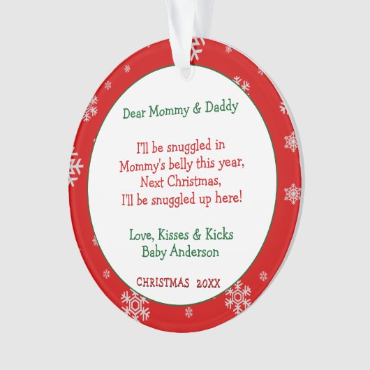 Baby echo nieuwe ouders ornament (voorkant)