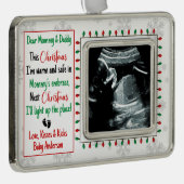 Baby echo nieuwe ouders verzilverd omlijst ornament (Rechts)