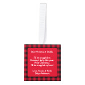 Baby Echografie Nieuwe Ouders Red Plaid Kerstmis Decoratie (Voorkant)