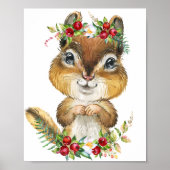 Baby Eekhoorn Bosdier Poster | Muurkunst (Voorkant)