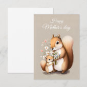 Baby eekhoorn gevierde Moederdag met liefde Bedankkaart (Voorkant / Achterkant)