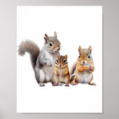 Baby Eekhoorns en Chipmunk kwekerij Poster (Voorkant)