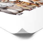 Baby Eekhoorns en Wangzakekinderopvang Poster (Hoek)