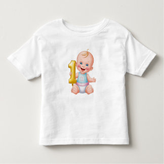 Baby, een jaar oud, gefeliciteerd kinder shirts