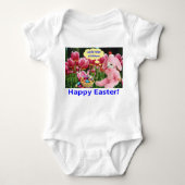 baby één stuk. Fijne Pasen. alpaca/konijn Romper (Voorkant)