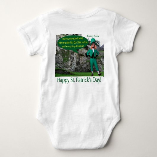 baby één stuk. Gelukkige St. Patrick's Day, Iers Romper (Achterkant)