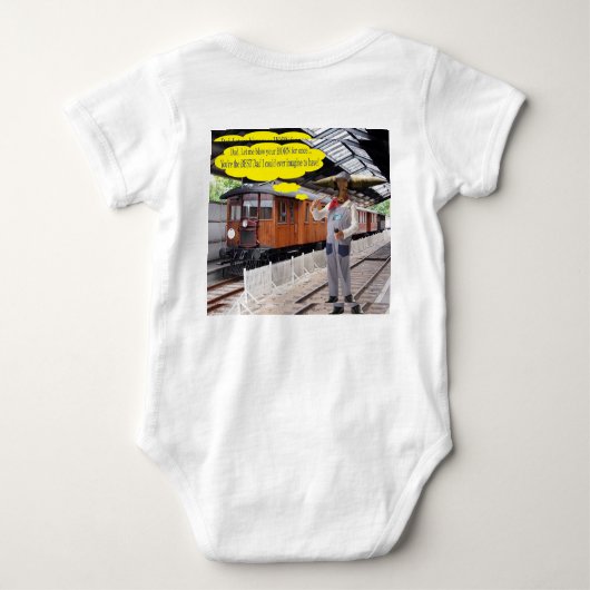 baby één stuk. Gelukkige Vaderdag. koe/dirigent Romper (Achterkant)