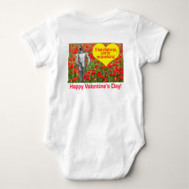 baby één stuk. Gelukkige Valentijnsdag. black lab Romper