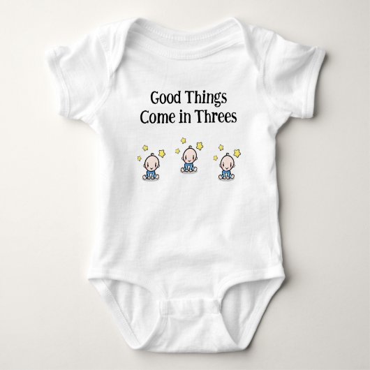 baby een stuk voor triplets, triplets cadeau idee, romper (Voorkant)