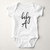 Baby Een zwart handgeschreven script Romper (Voorkant)