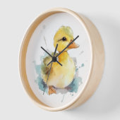 Baby Eend Aquarel Wandklok (Hoek)