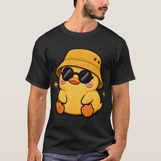 Baby Eend Borduurpatch Cute Kawaii T-shirt (Voorkant)