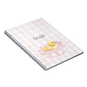 Baby Eend in Roze Zwembad Notitieboek (Rechterzijde)