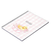 Baby Eend in Roze Zwembad Notitieboek (Linkerzijde)