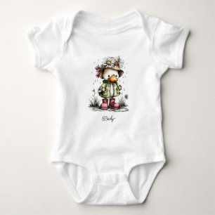Baby Eend Speelt in de Regen Romper