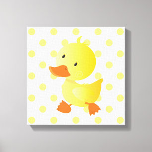Baby Eend Stippen Nursery Kunst Canvas Afdruk