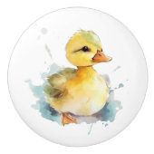 Baby eend Waterverf keramische knop (Voorkant)
