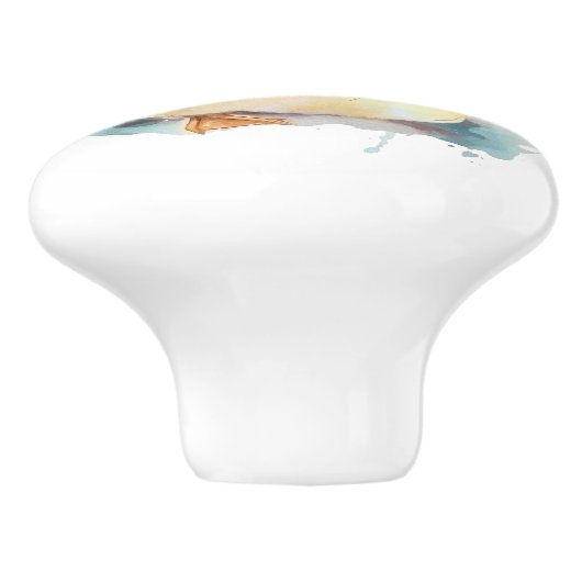 Baby eend Waterverf keramische knop (Zijkant)