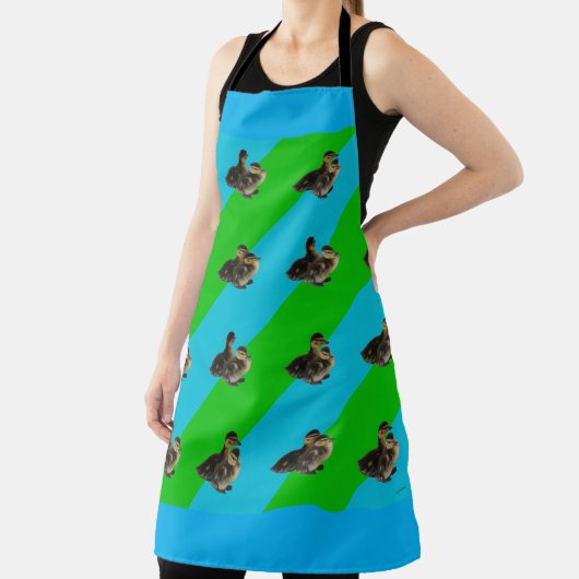 Baby Eenden op groen en blauw hemel Schort (Insitu)