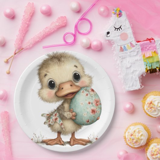 Baby Eendje Papieren Bordje (Feest)