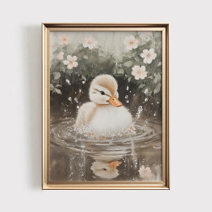 Baby Eendje Print, Lente Kinderkamer AFDRUKBARE Ku Poster